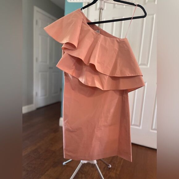 Lanvin One-Shoulder Ruffle Mini Dress - Picture 1 of 6